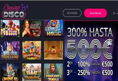 Casino Disco otorga hasta 500 euros promocionales por primer ingreso